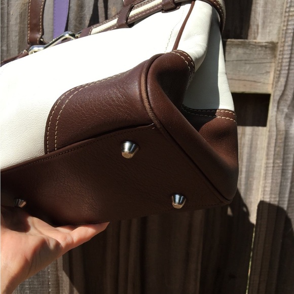 Vintage Coach Tote Shoulder Bag White Leather F10521 - Picture 5 of 11